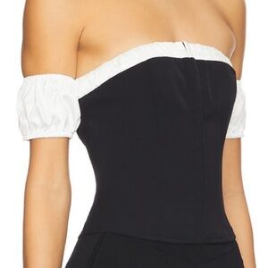 Revolve x More To Come Caitlyn Off Shoulder Top Black Medium New with Tags